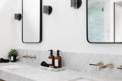 Bathroom Vanity with faucet and mirrors