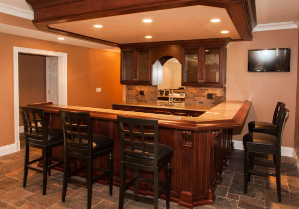 Full custom bar in finished basement